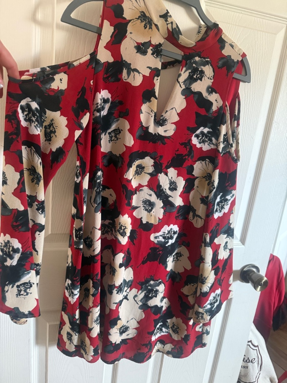 Peppermint Red and Black Floral Dress